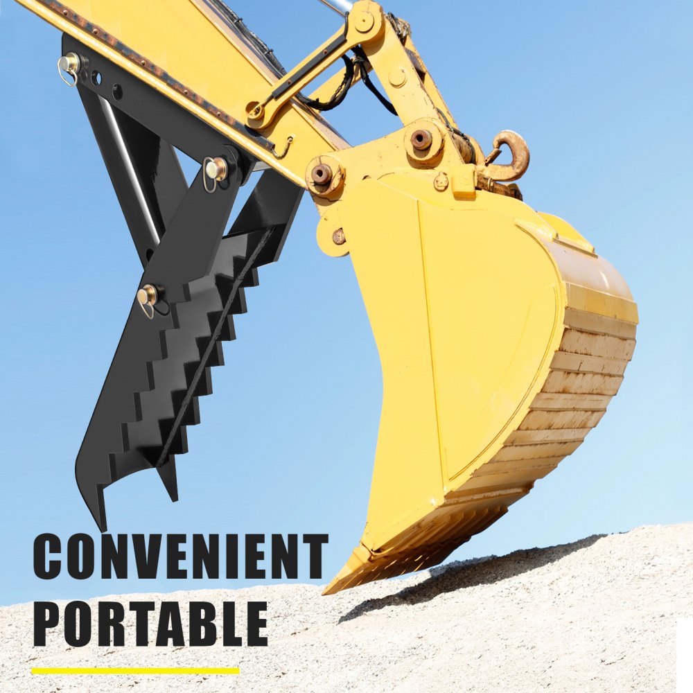 VEVOR 24" Backhoe Thumb, 1/2" Steel Thickness Heavy Duty Excavator Thumb, Black Steel Weld On Thumb Attachments with 12mm Bolt-On Design Adjustable Mechanical Backhoe Thumb Hoe Clamp for Excavator