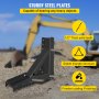 VEVOR 24 inch Excavator Backhoe Excavator Thumb Attachments Weld 1/2 Inch Teeth Thick Steel Plate Assembly CNC Plasma Cut Bolt-On Design