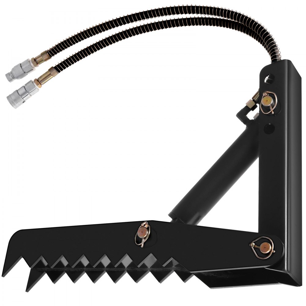 VEVOR 24 inch Hydraulic Backhoe Excavator Thumb Attachments Weld On 1/2in Teeth Thick Steel Plate Assembly 12MM Bolt-On Design with Hydraulic Cylinder