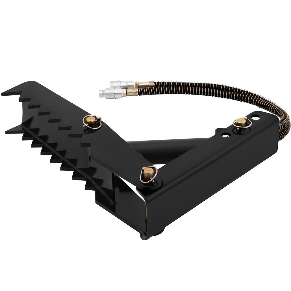 VEVOR 24 inch Hydraulic Backhoe Excavator Thumb Attachments Weld On 1/2in Teeth Thick Steel Plate Assembly 12MM Bolt-On Design with Hydraulic Cylinder