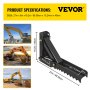 VEVOR 27" Backhoe Thumb, 1/2" Teeth Thickness Heavy Duty Excavator Thumb, Black Steel Weld On Thumb Attachments with 12mm Bolt-On Design Adjustable Mini Thumb for Boom Tractor Excavator