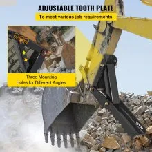 VEVOR 27" Backhoe Thumb, 1/2" Teeth Thickness Heavy Duty Excavator Thumb, Black Steel Weld On Thumb Attachments with 12mm Bolt-On Design Adjustable Mini Thumb for Boom Tractor Excavator