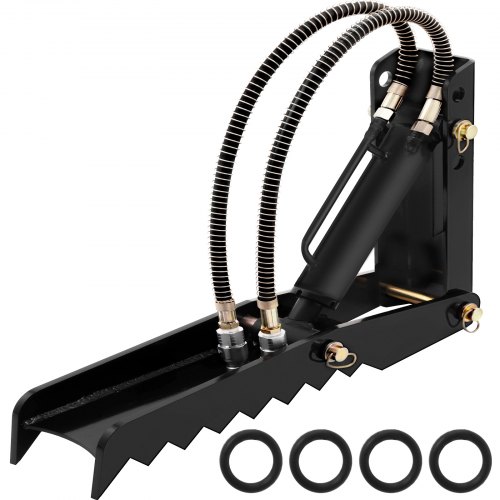 VEVOR Backhoe Thumb 27 inch Hydraulic Backhoe Excavator Thumb Attachments Adjustable Weld On 1/2 Inch Teeth Thick Steel Plate 12MM Bolt-On Design with Hydraulic Cylinder