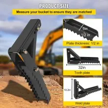 VEVOR welding of thumb accessories for backhoe excavator 32"