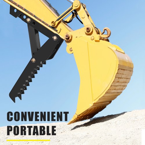 VEVOR Backhoe Thumb 36 inch Hydraulic Backhoe Excavator Thumb Attachments Adjustable Boom Tractor Excavator Weld On 1/2 inch Teeth Thick Steel Plate Assembly 12MM Bolt-On Design