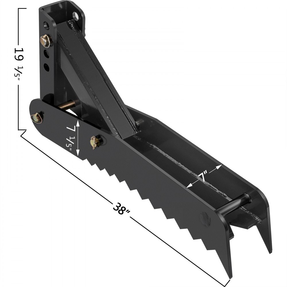 Abrazadera de azada de pulgar para retroexcavadora de 38 pulgadas, montaje de placa de acero de 1/2 ", soldadura ajustable