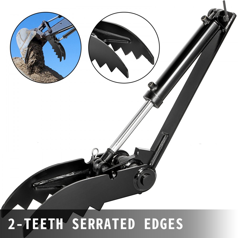 VEVOR Backhoe Thumb Heavy Duty Hydraulic Excavator Thumb, 8"x30" Weld On Backhoe Thumb, 2-Teeth 6000-10000lb Excavator Thumb Attachment, AR400 Steel Excavator Thumb for Backhoe, Excavator, Tractor