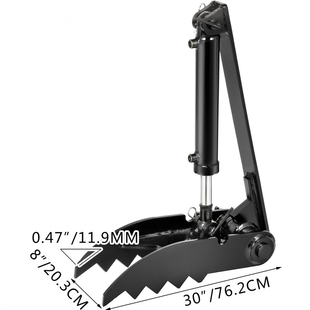 8" X30" Hydraulic Backhoe Thumb Weld Adjustable Boom Tractor Excavator Universal