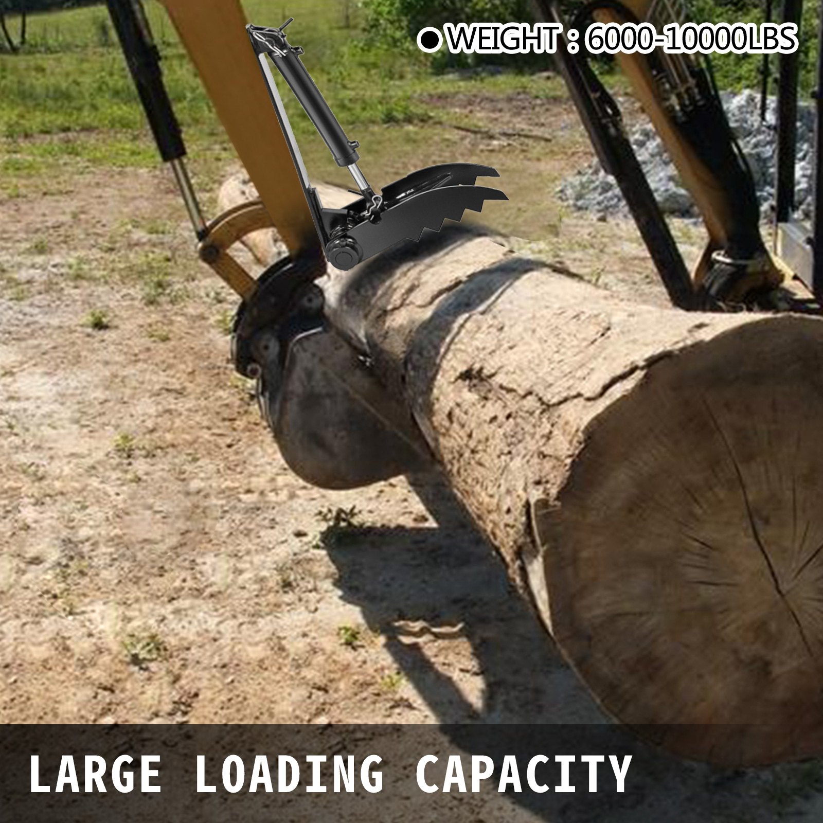 VEVOR Backhoe Thumb Heavy Duty Hydraulic Excavator Thumb, 8"x30" Weld On Backhoe Thumb, 2-Teeth 6000-10000lb Excavator Thumb Attachment, AR400 Steel Excavator Thumb for Backhoe, Excavator, Tractor