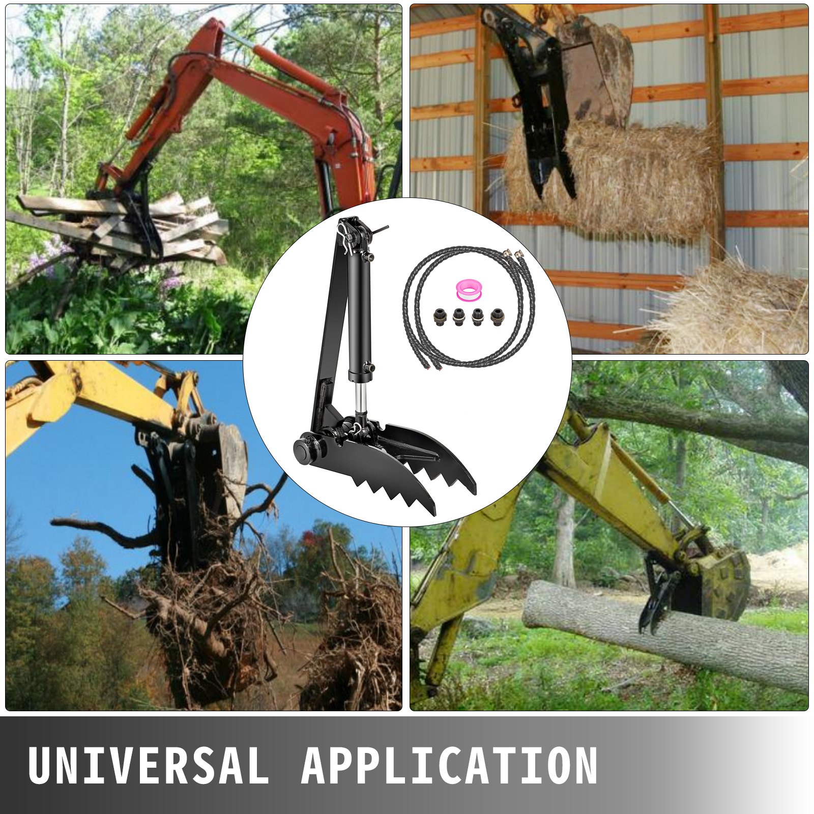 8" X30" Hydraulic Backhoe Thumb Weld Adjustable Boom Tractor Excavator Universal