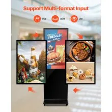 43" Digital Signage Display Non-touch Screen 2K UHD LCD Floor Standing Kiosk