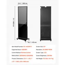 43" Digital Signage Display Non-touch Screen 2K UHD LCD Floor Standing Kiosk