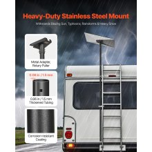 VEVOR Starlink RV Ladder Mount 360°Adjustable Extra Long Starlink for Gen 3