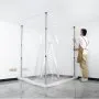 VEVOR Dust Barrier Poles, 12 Ft Dust Barrier System with 4 Telescoping Poles, 32.8x13.12 Ft Plastic Film, and Carry Bag, for Interior Decoration and Painting Projects