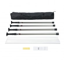VEVOR Dust Barrier Poles, 12 Ft Dust Barrier System with 4 Telescoping Poles, 32.8x13.12 Ft Plastic Film, and Carry Bag, for Interior Decoration and Painting Projects