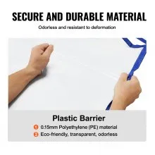VEVOR Dust Barrier, 8.5 x 5 Ft Dust Barrier Door Kit, with Magnetic Self-Closing Zipper, PE Construction Door Cover for Dust Containment, Reusable Dust Protection Wall for Living Room Bathroom Remodel