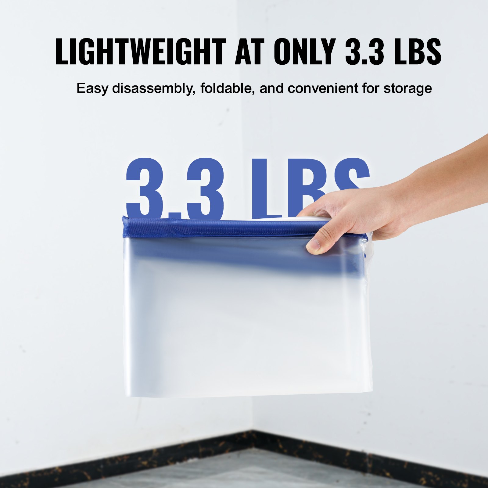 VEVOR Dust Barrier, 8.5 x 5 Ft Dust Barrier Door Kit, with Magnetic Self-Closing Zipper, PE Construction Door Cover for Dust Containment, Reusable Dust Protection Wall for Living Room Bathroom Remodel