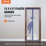 VEVOR Dust Barrier, 7,5 x 4 ft Dust Barrier Door Kit, με μαγνητικό φερμουάρ που κλείνει αυτόματα, κάλυμμα πόρτας κατασκευής PE για περιορισμό της σκόνης, επαναχρησιμοποιούμενος τοίχος προστασίας από σκόνη για αναδιαμόρφωση μπάνιου σαλονιού