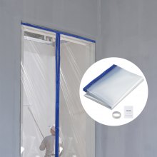 VEVOR Dust Barrier 7.5 x 4 Ft Dust Barrier Door Kit with Magnetic Self-Closing