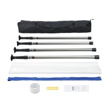 VEVOR Dust Barrier Poles, 12 Ft Spring Barrier Loaded Poles, Dust Barrier System with 4 Telescoping Poles, Magnetic Zipper, Carry Bag and 32.8x13.12 Ft Plastic Film, for Interior Decoration, Painting
