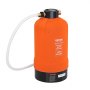 orange VEVOR rv water softener, 16000 grains capacity, with hose connection on top.