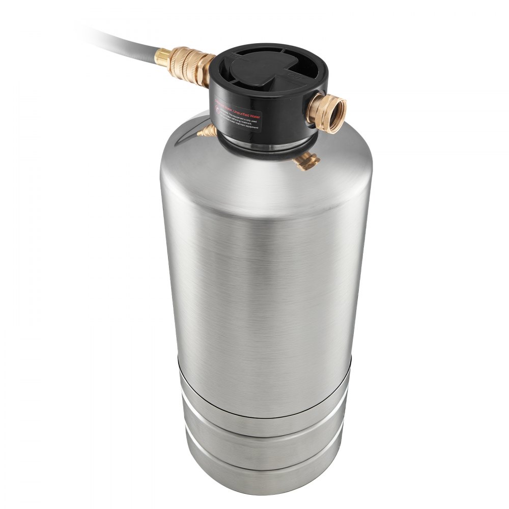 VEVOR RV Water Softener, 16,000 Grain, Portable Water Softener with NPT 3/4" Fittings, Food-Grade Resin, Stainless Steel, Quick Connect, for RVs, Trailers, Boats, Mobile Car Washing, Pressure Washing