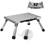 VEVOR Step Stool 1-Step 150KG Capacity, Folding Alumium Alloy Step Ladder Adjustable Height, Portable Toddler Step Stools for Adults, Non-Slip Sturdy Step Ladders for Office, RVs, Bathrooms,Bedrooms