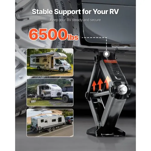 VEVOR 6500 lbs Rv Scissor Jacks 4-23.4 in Rv Stabilizer Leveling Scissor Jacks Set of 4 Heavy Duty Stabilizer Jack with Crank Handle Socket and VEVOR 6500 lbs Rv Scissor Jacks 4-23.4 in Rv Stabilizer Leveling Scissor Jacks Set of 4 Heavy Duty Stabilizer Jack with Crank Handle Socket and