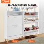 VEVOR Shoe Cabinet with 2 Flip Drawers, Shoe Storage Cabinet for Entryway, Free Standing Shoe Storage Organizer with Top Storage Cubby for Heels, Boots, Slippers in Hallway, Living Room