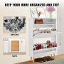 VEVOR Shoe Cabinet with 2 Flip Drawers, Shoe Storage Cabinet for Entryway, Free Standing Shoe Storage Organizer with Top Storage Cubby for Heels, Boots, Slippers in Hallway, Living Room
