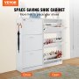 VEVOR Shoe Cabinet with 3 Flip Drawers, Shoe Storage Cabinet for Entryway, Free Standing Shoe Storage Organizer with Side Hooks for Heels, Boots, Slippers in Hallway, Living Room