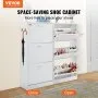 VEVOR Shoe Cabinet with 3 Flip Drawers, Shoe Storage Cabinet for Entryway, Free Standing Shoe Storage Organizer with Side Hooks for Heels, Boots, Slippers in Hallway, Living Room