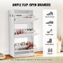 VEVOR Shoe Cabinet with 3 Flip Drawers, Shoe Storage Cabinet for Entryway, Free Standing Shoe Storage Organizer with Side Hooks for Heels, Boots, Slippers in Hallway, Living Room