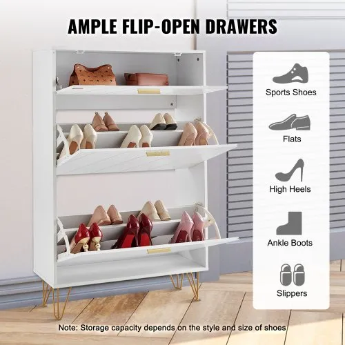 2 Flip Drawers Shoe Storage Cabinet, Free Standing Shoe Rack, Slim Shoe Organizer Cabinet for Entryway, Hallway - Bed Bath & Beyond - 38428970 2 Flip Drawers Shoe Storage Cabinet, Free Standing Shoe Rack, Slim Shoe Organizer Cabinet for Entryway, Hallway - Bed Bath & Beyond - 38428970