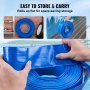 VEVOR Backwash-slang, 2 tum x 50 fot, kraftig PVC-plattavloppsslang för pool med klämmor, väder- och sprängbeständig, kompatibel med pumpar, sandfilter, för avloppsvattenavlopp i simbassänger, blå