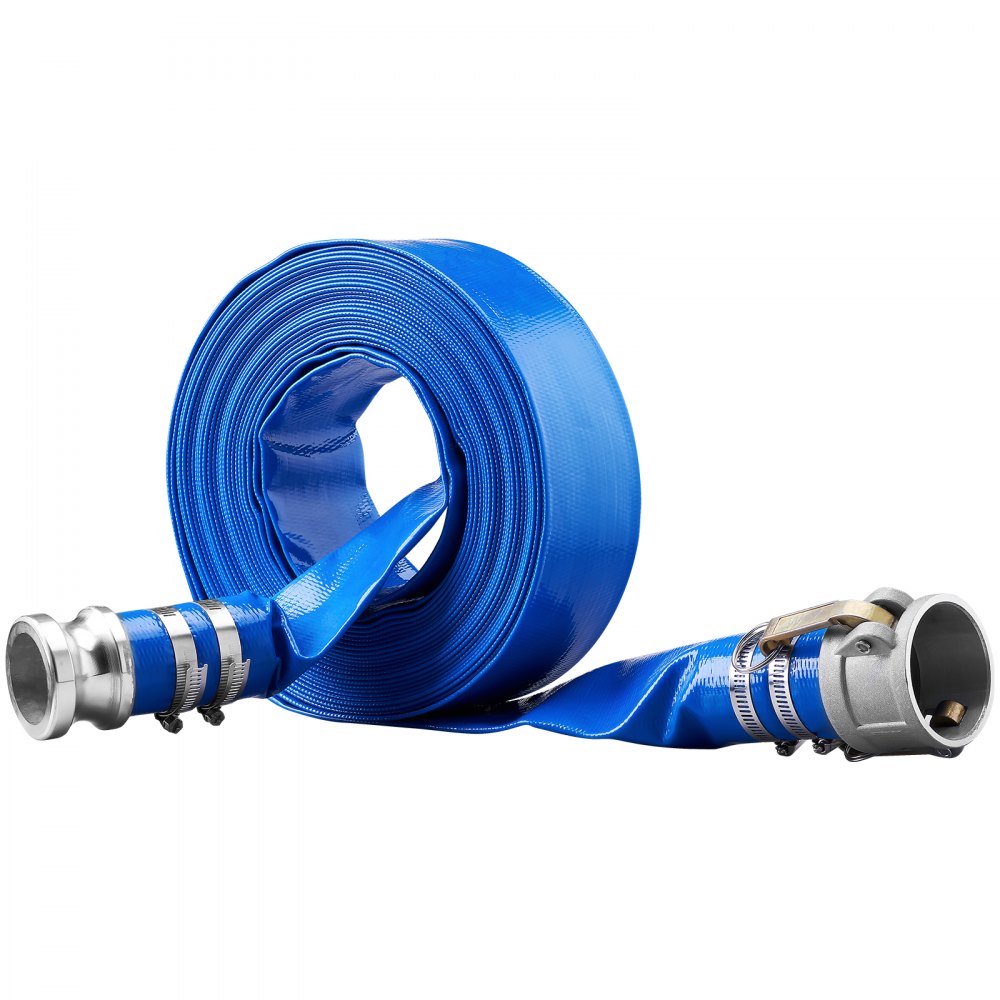 VEVOR Backwash Hose PVC Discharge Hose 2 in x 50 Ft With Camlock C & E Fittings