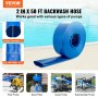 Εύκαμπτος σωλήνας VEVOR Backwash, 2 in x 50 ft, βαρέως τύπου PVC επίπεδος σωλήνας εκκένωσης πισίνας με εξαρτήματα αλουμινίου Camlock C & E, σφιγκτήρες, συμβατός με αντλίες, φίλτρα άμμου, για αποχέτευση λυμάτων πισινών, μπλε