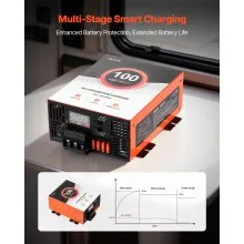 VEVOR RV Power Converter, 100 Amp, 110V AC to 12V DC RV Converter Battery Charger, Multi Stage Smart Charging, 13V to 16.5V Operating Range, Compatible with Lithium & Lead Acid Battery, for Camper