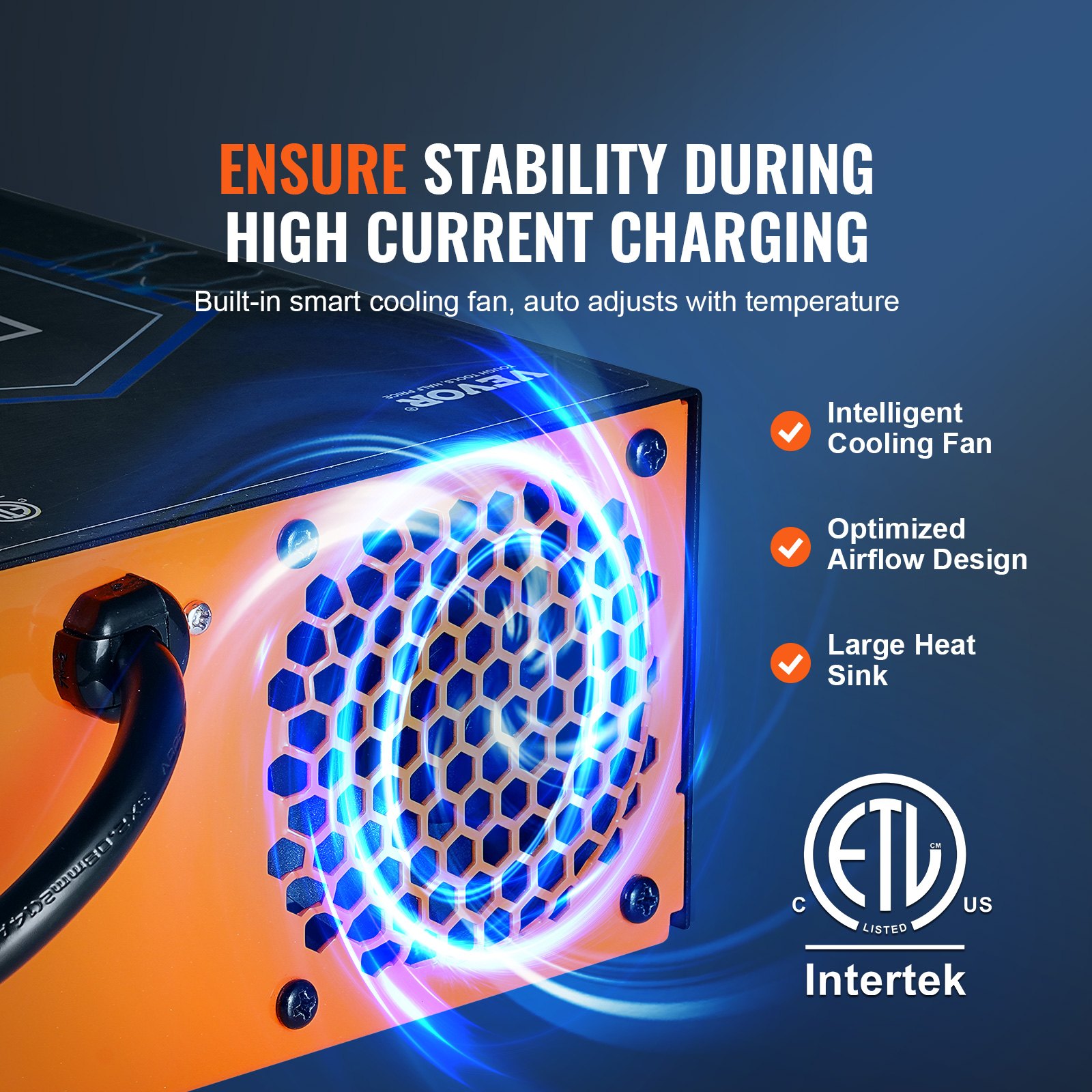 VEVOR RV Converter, 55 Amp, 110V AC to 12V DC RV Power Converter Battery Charger with 4 Stage Smart Charging 13V to 16.5V Adjustable Operating Range, Compatible with Lithium Lead Acid Battery, ETL