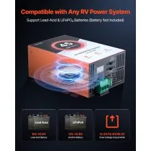 VEVOR RV Power Converter, 45 Amp, 110V AC to 12V DC RV Converter Battery Charger, Multi Stage Smart Charging, 13V to 16.5V Operating Range, Compatible with Lithium & Lead Acid Battery, for Camper