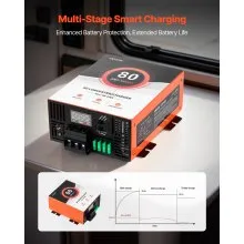 VEVOR RV Power Converter, 80 Amp, 110V AC to 12V DC RV Converter Battery Charger, Multi Stage Smart Charging, 13V to 16.5V Operating Range, Compatible with Lithium & Lead Acid Battery, for Camper