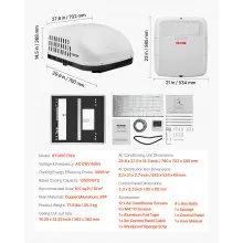 RV Air Conditioner 13500 BTU Non-Ducted Rooftop RV AC Unit 65 dB Quiet Campers