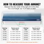 how to measure your VEVOR rv awning replacement fabric with size chart and correct measuring guide.