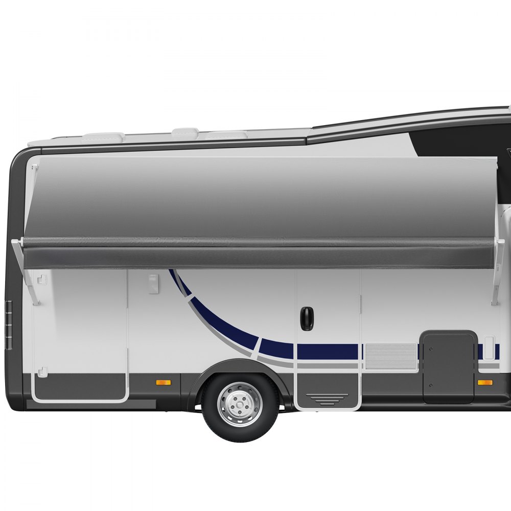 VEVOR RV Awning Fabric Replacement, 4.88 m (Fabric 4.6 m) 510 g Heavy-Duty Weatherproof Vinyl Camper Awning Replacement, UPF50+ Protection Waterproof Outdoor Canopy for RV Motorhome Trailer, Gray Fade