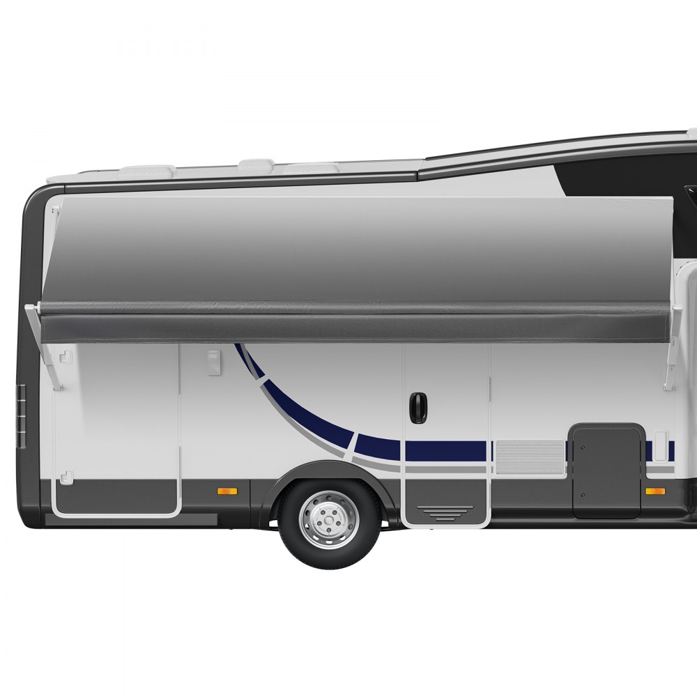 VEVOR RV Awning Fabric Replacement, 5.18 m (Fabric 4.9 m) 510 g Heavy-Duty Weatherproof Vinyl Camper Awning Replacement, UPF50+ Protection Waterproof Outdoor Canopy for RV Motorhome Trailer, Gray Fade