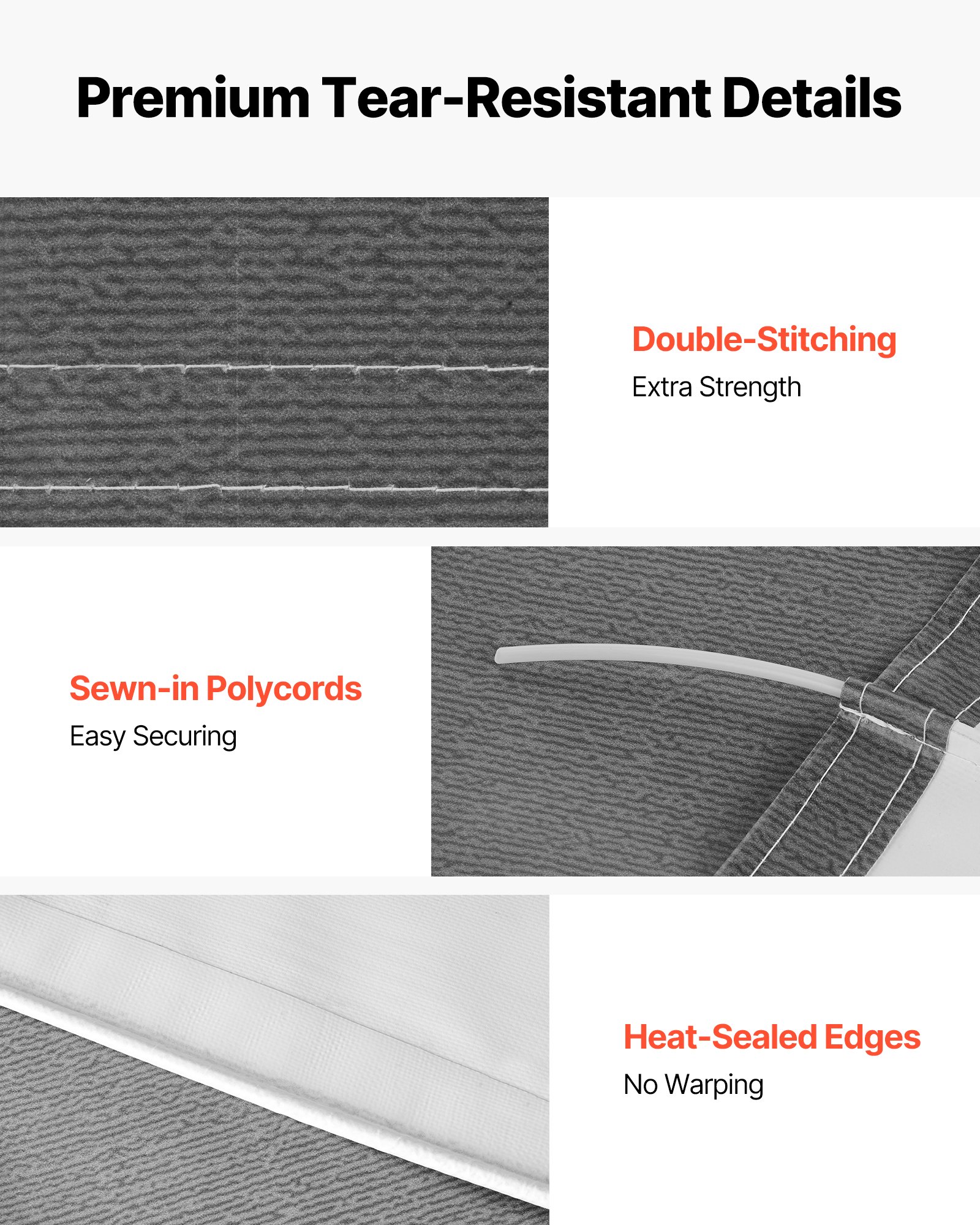 VEVOR RV Awning Fabric Replacement, 5.49 m (Fabric 5.2 m) 510 g Heavy-Duty Weatherproof Vinyl Camper Awning Replacement, UPF50+ Protection Waterproof Outdoor Canopy for RV Motorhome Trailer, Gray Fade