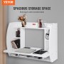 VEVOR Wall Mounted Floating Desk, Wall Mount Computer Desk With Power Socket and 70.9 in (1.8 m) Power Cord for Home Office, Space Saving  with Storage Shelves and Cubby