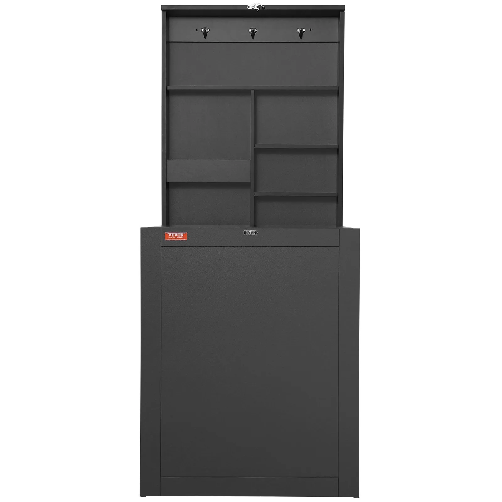 VEVOR Wall Mounted Desk, Fold out Convertible Desk, Multi-Function Folding Wall Table with Chalkboard for Home Office, Space Saving Computer Desk with Storage Area