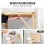 VEVOR Wall Mounted Folding Table, Wall Mounted Drop Leaf Tables, Solid Wood Floating Desk for Dining, Laundry Room, Office, 31.5" x 23.58" x 17.24" Fold Down Desk