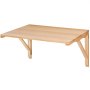 VEVOR wall mounted folding table with natural wood finish and durable support brackets.